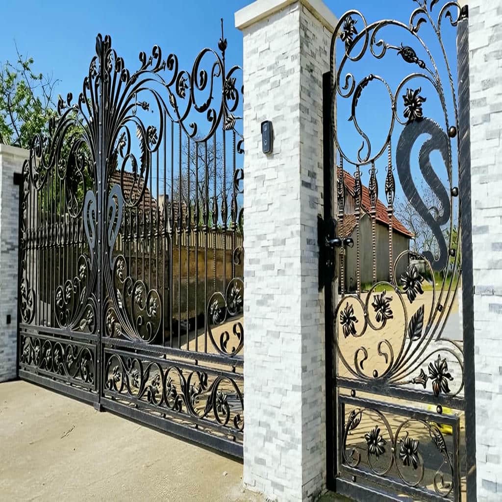 villa-door-wrought-iron-vs خرید درب پارکینگ فرفورژه – استحکام و زیبایی برای ورودی شما