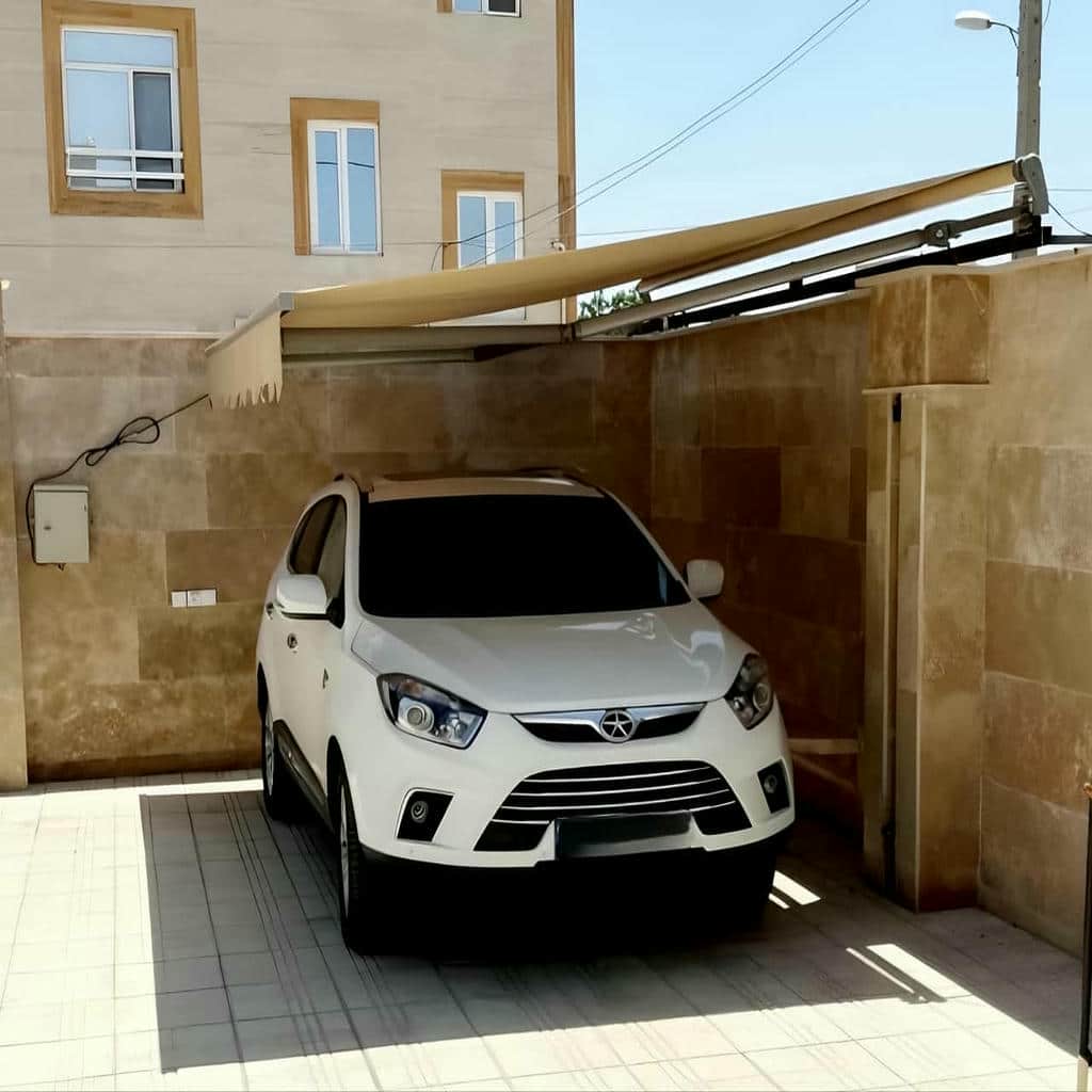 نصب سایبان برقی بازویی اتوماتیک مقاوم در برابر UV در شیراز