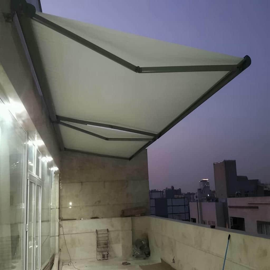 فروش سایبان برقی بازویی اتوماتیک سازه فلزی ضدزنگ در ایرانشهر