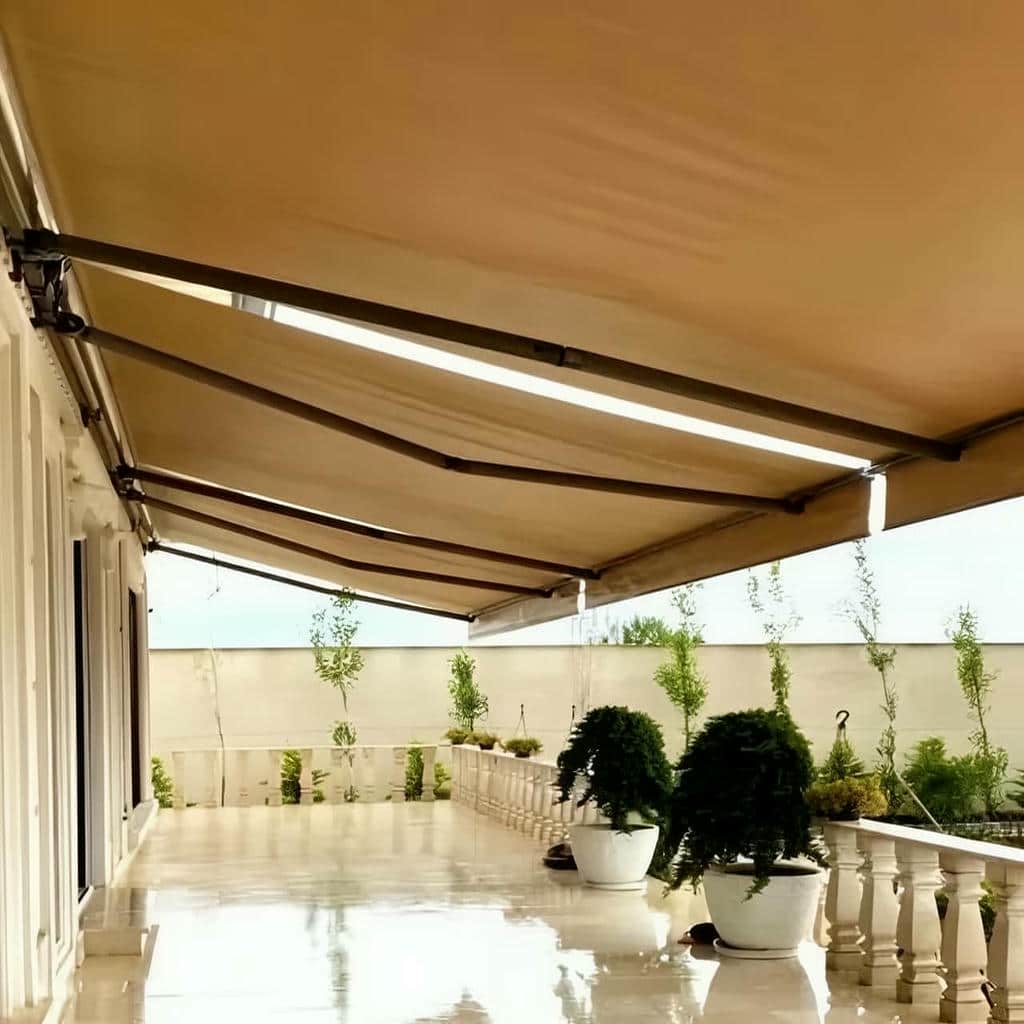 نصب سایبان برقی بازویی اتوماتیک ضدزنگ در سبزوار
