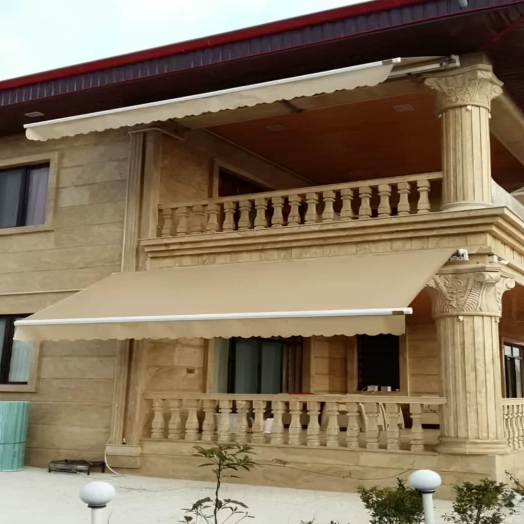 قیمت سایبان برقی بازویی اتوماتیک پارچه ضدآب در بندر انزلی