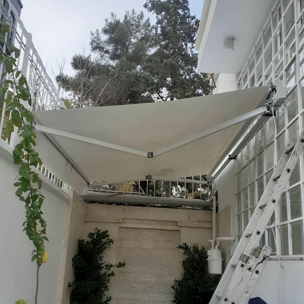 کارخانه سایبان برقی بازویی اتوماتیک یراق مقاوم در رشت
