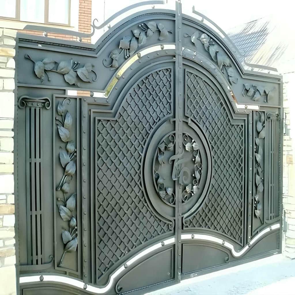 نصب درب حیاط رنگ کوره ای در کیش