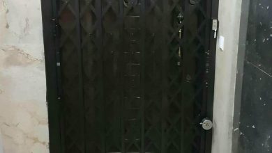درب آکاردئونی مدرن مشکی ورودی اداری 10 طرح اجرایی
