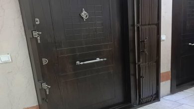 درب آکاردئونی مشکی طلایی 14 مدل اجرایی