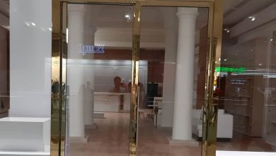 6 نمونه درب اتوماتیک شیشه ای ورودی ساختمان اداری مدرن