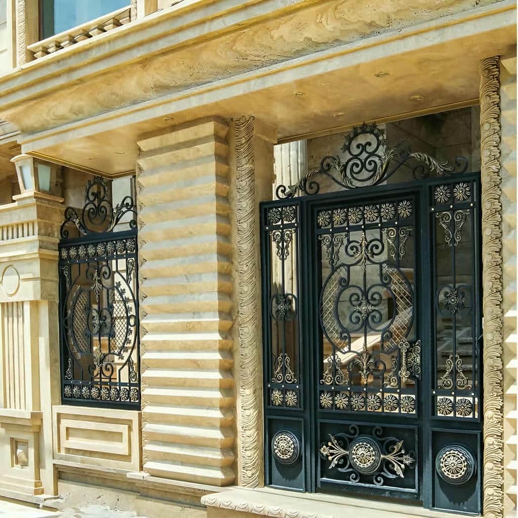 درب پارکینگ دو لنگه با برش دقیق قطعات