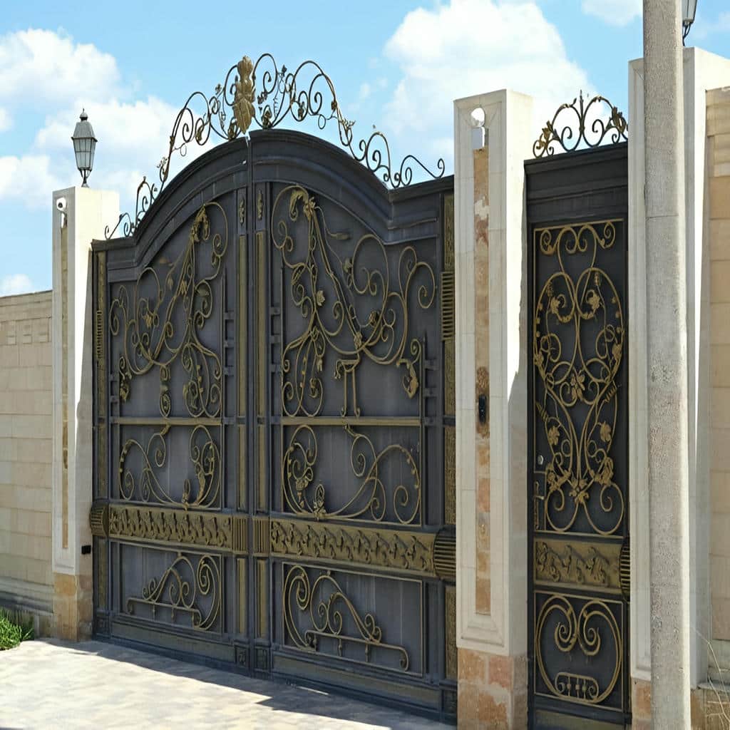 درب پارکینگ آهنی ساده با پروفیل افقی منظم