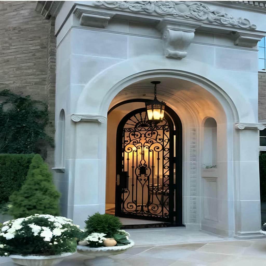 درب پارکینگ ریلی با طرح کلاسیک قوسی