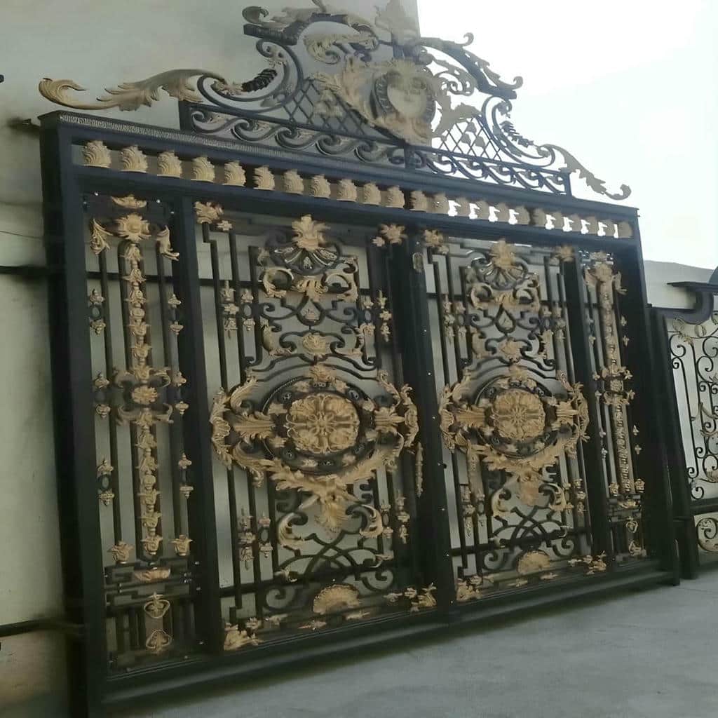 درب پارکینگ آهنی ساده با ریل کشویی تراز