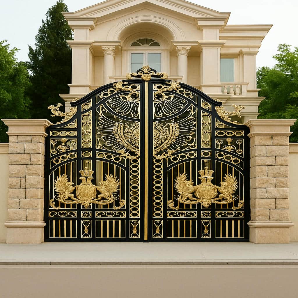 درب آهنی باغ با جوشکاری تمیز روی شاسی اصلی