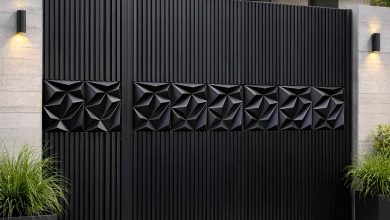 11 مدل درب پارکینگ مشکی طلایی لوکس