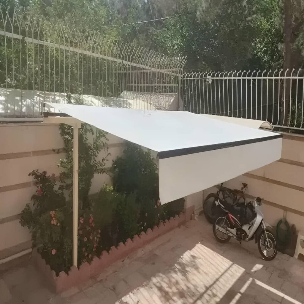 سایبان پارکینگ هنگام اجرای نصب