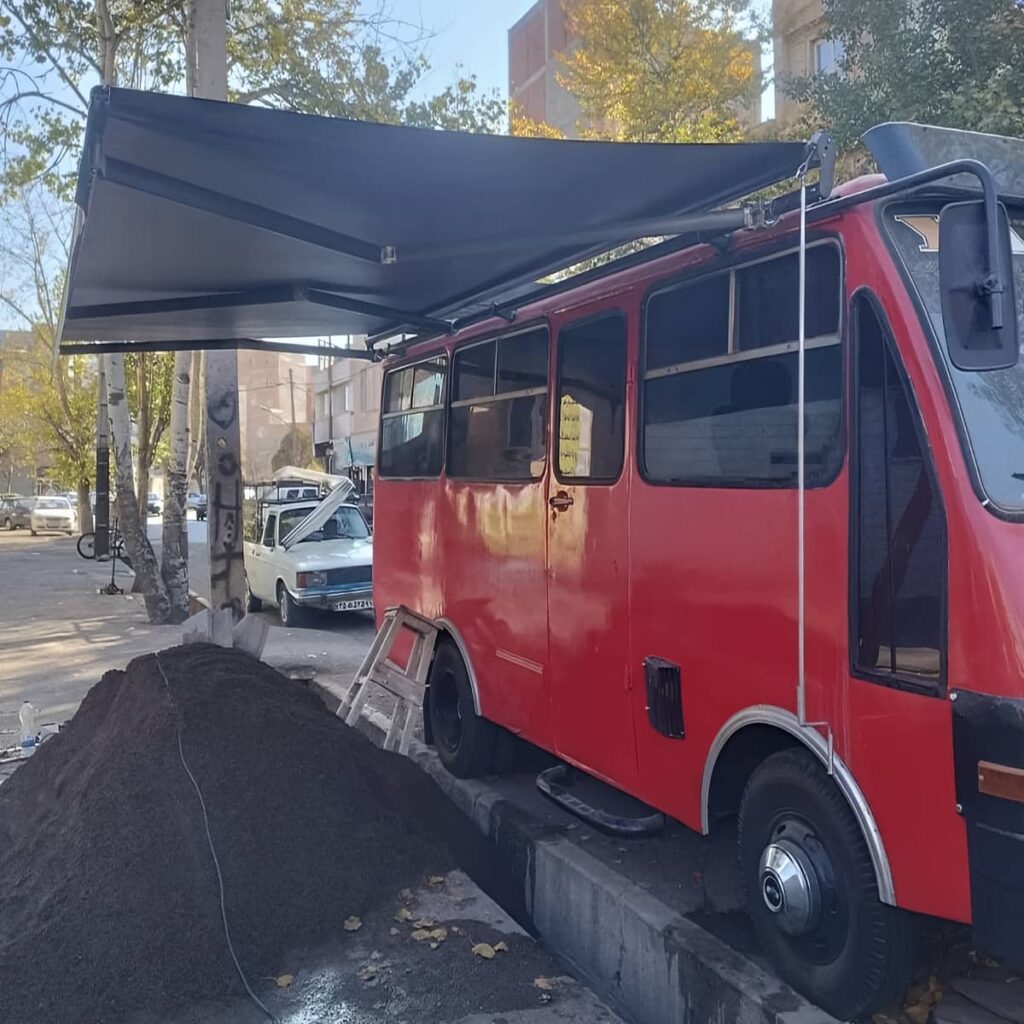 سایبان ضد آب با پوشش مقاوم پارچه ای