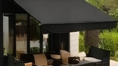سایبان مغازه با ساختار برقی