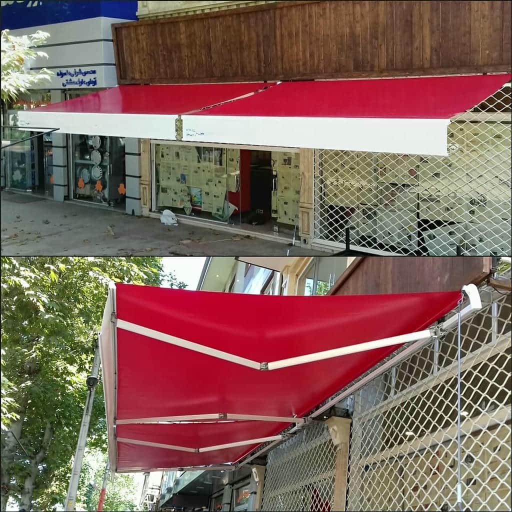 سایبان بازویی سفارشی در مرحله نصب