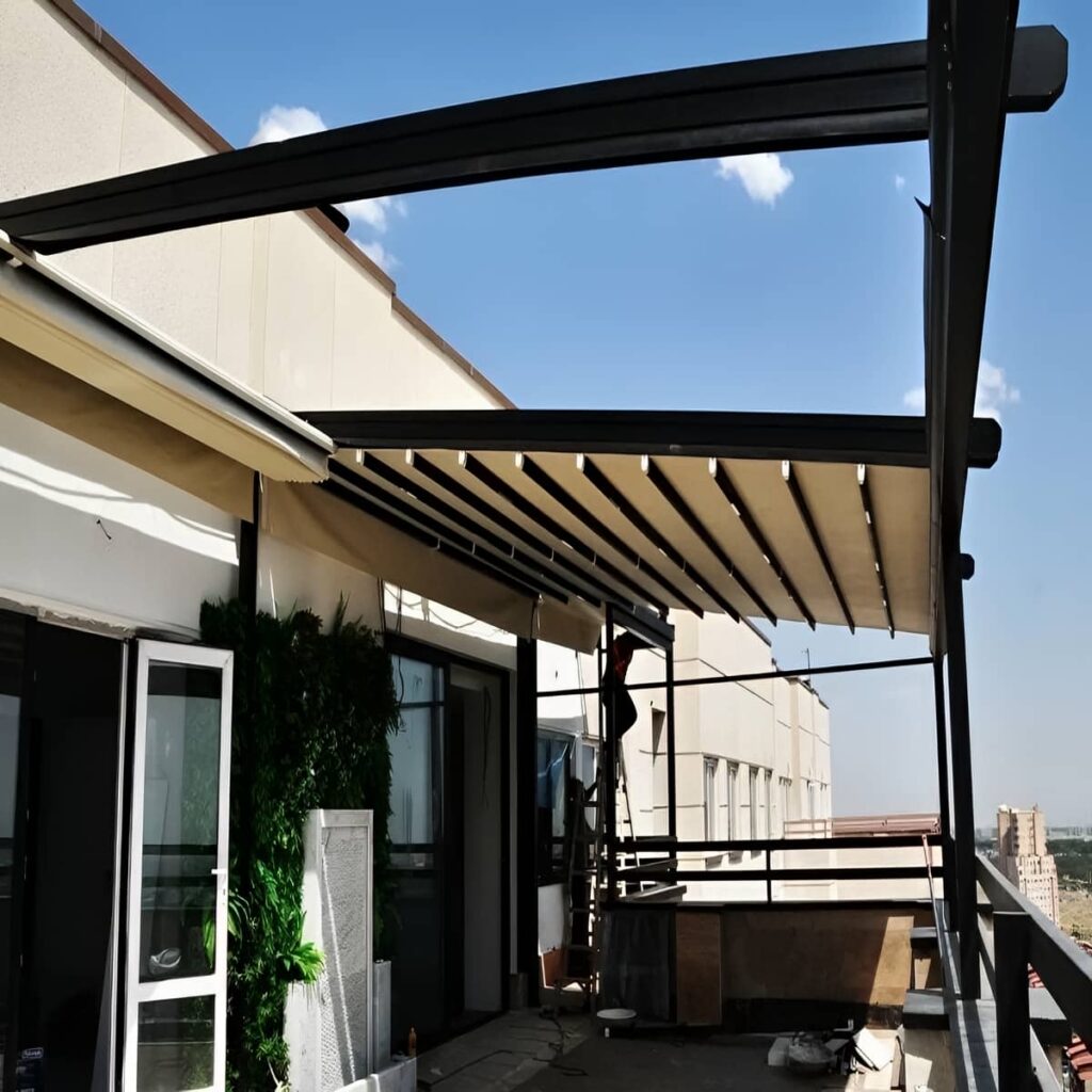 سقف متحرک پارچه ای با موتور اتوماتیک