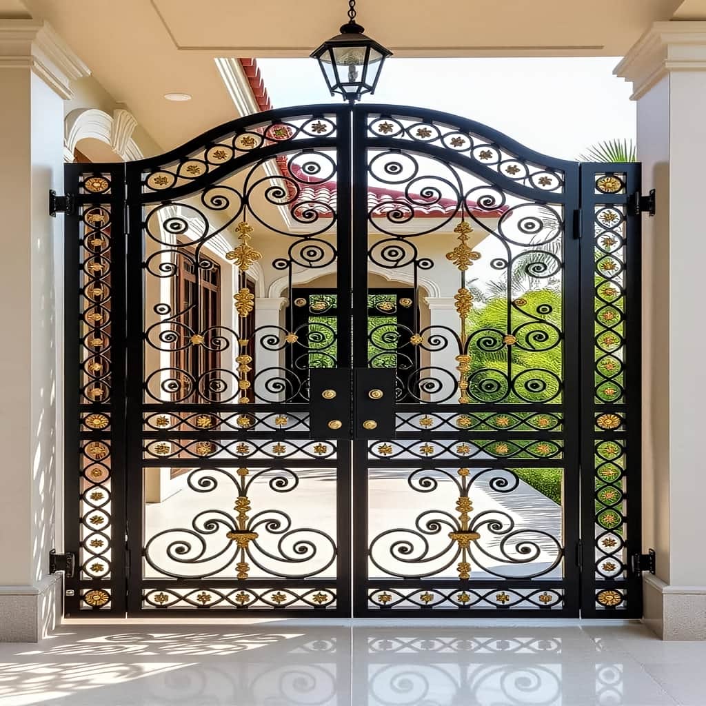 درب باغی آهنی در مرحله اندازه گیری ورودی