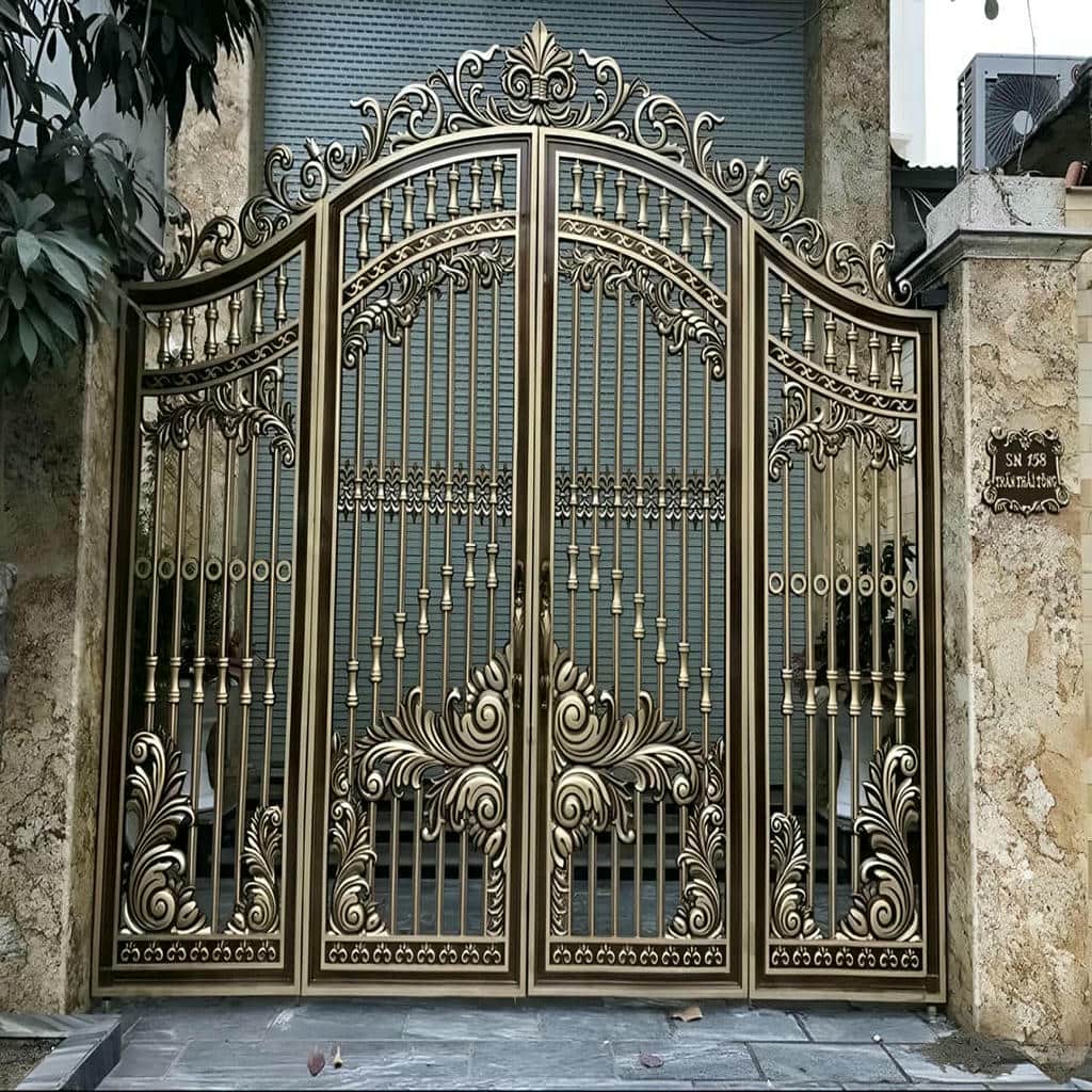 درب حیاط دو لنگه با چهارچوب محکم
