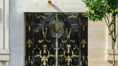 درب آهنی حیاط با طراحی فلزی