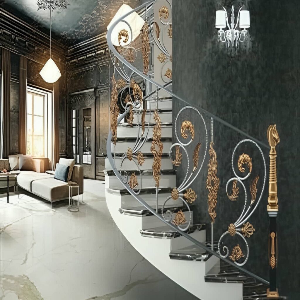 نرده فرفورژه راه پله در مرحله اندازه گیری مسیر
