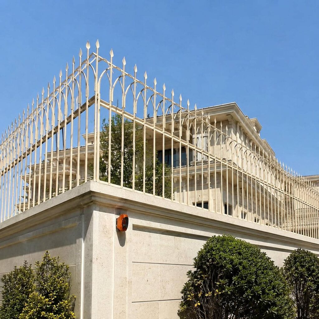 حفاظ سرنیزه ای با پایه فلزی متناسب با دیوار ساختمان
