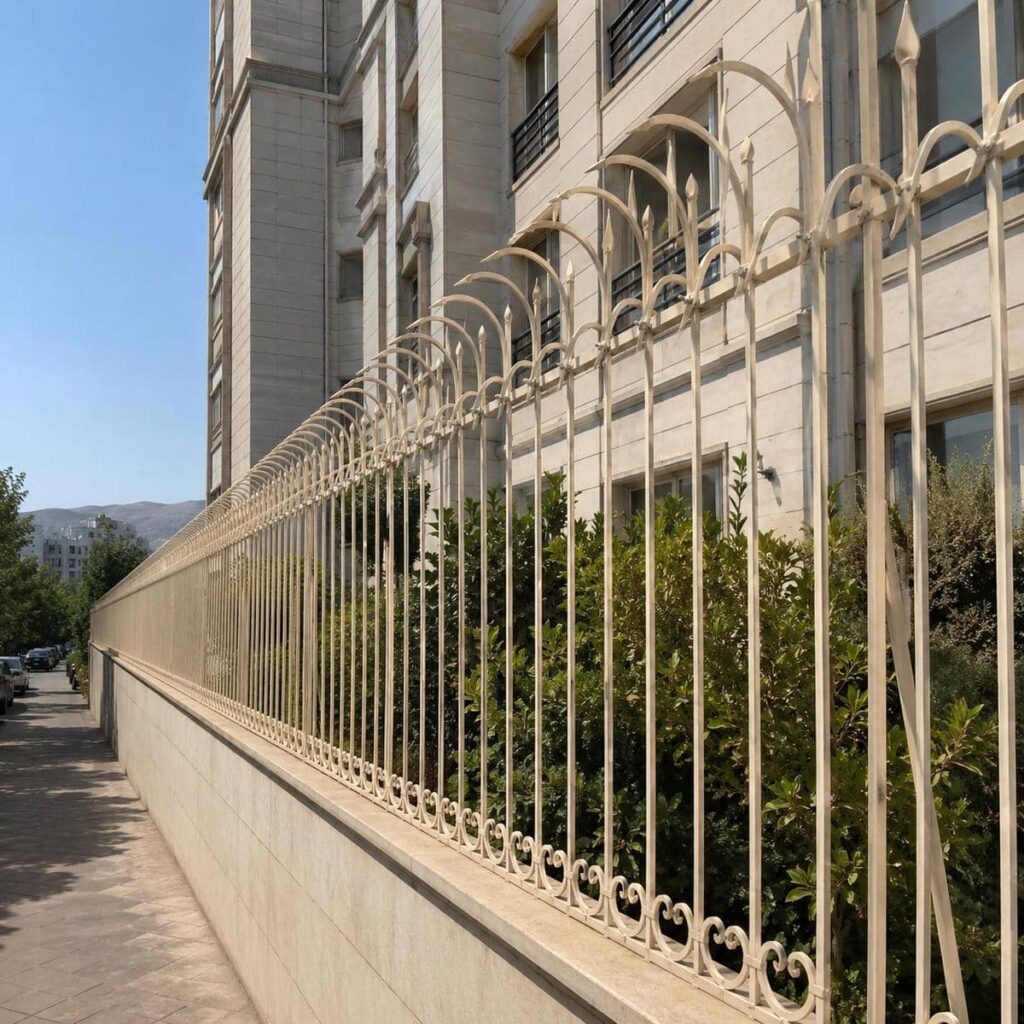 حفاظ سرنیزه ای با پوشش رنگ یکنواخت آماده نصب