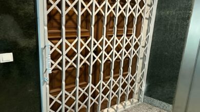 حفاظ آکاردئونی ، درب آکاردئون ، نرده حفاظ روی در آپارتمان