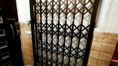 حفاظ درب آکاردئونی از داخل بازشو
