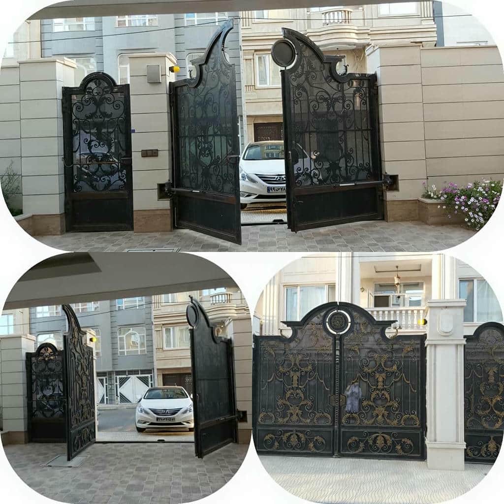 جک درب پارکینگ با بازوی بلند روی درب طوسی