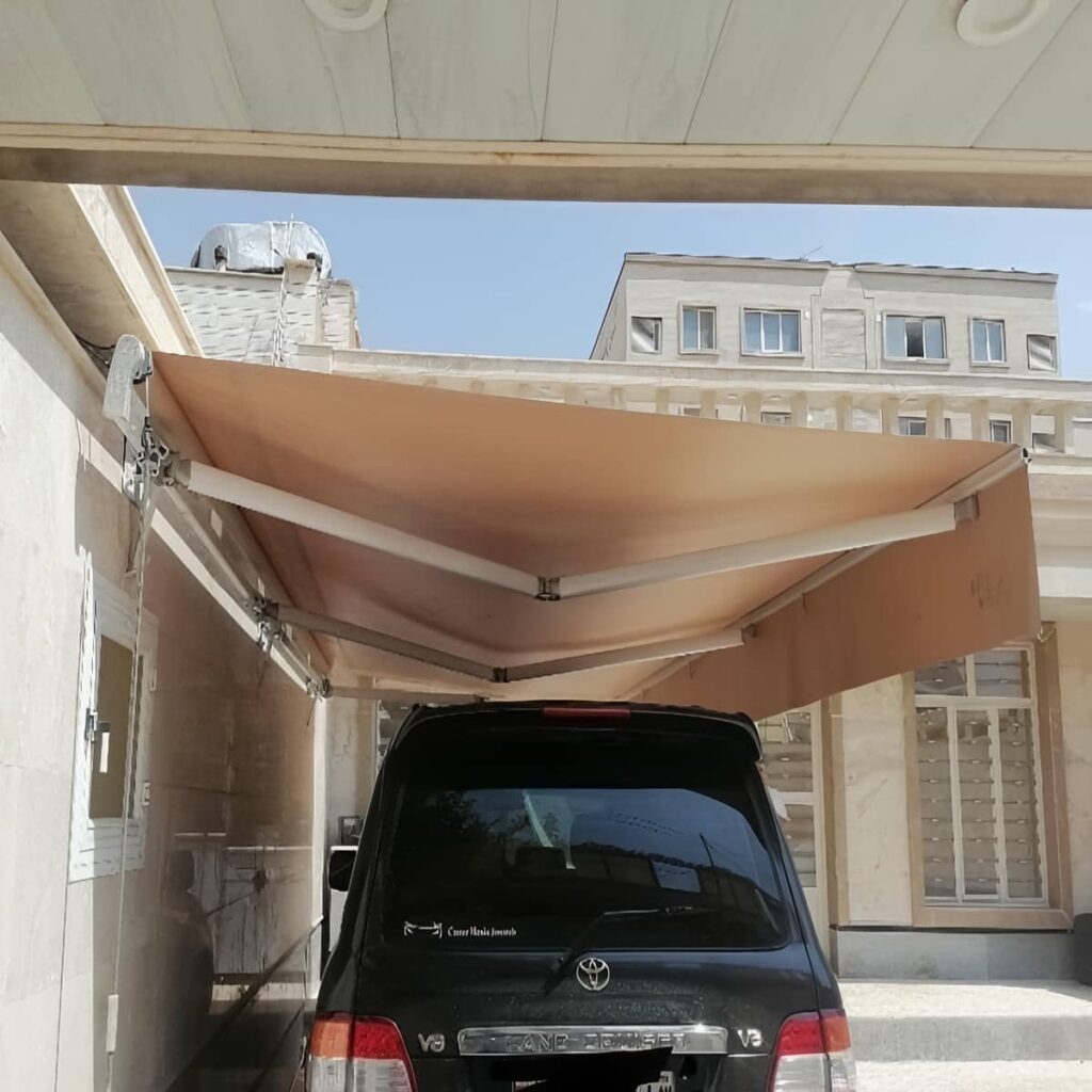 سایبان اتوماتیک استان مازندران در ورودی ساختمان