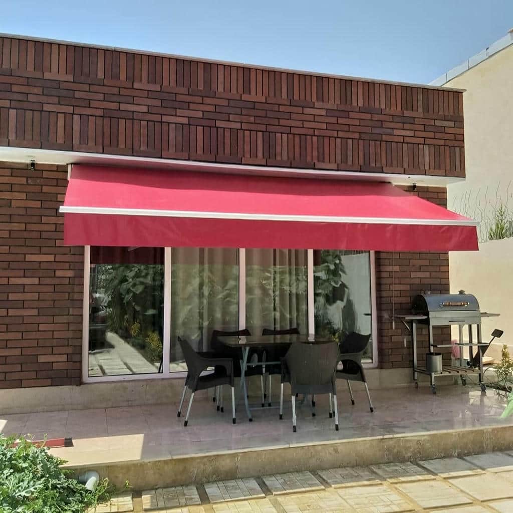سایه بان متحرک استان مازندران با پوشش روشن
