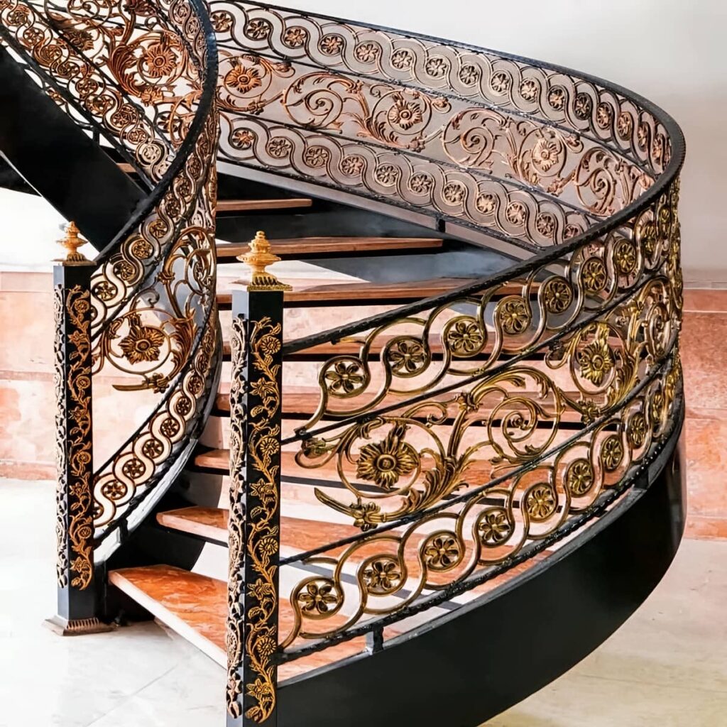 هندریل فلزی مشکی با جوشکاری منظم