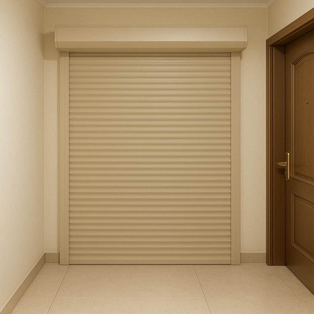کرکره ریموت دار سفید برای ورودی پارکینگ