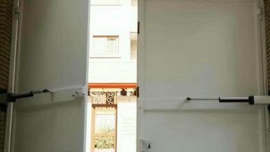 جک درب پارکینگ بیرجند کنار ورودی اندازه گیری شده