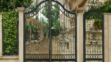 درب حیاط فلزی مشکی در استان کردستان