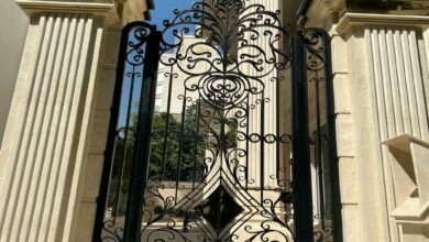 درب حیاط فلزی مشکی در تهران