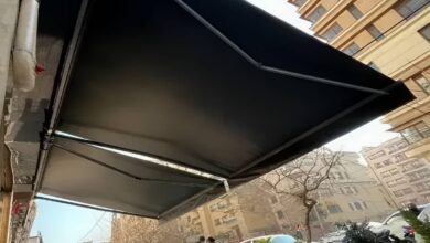 سایبان برقی استان خوزستان با پوشش سفید مینیمال