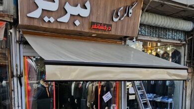 سایبان برقی تبریز با پوشش پارچه ای روشن