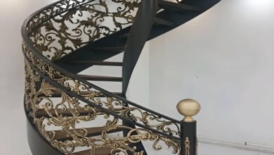 نرده راه پله فرفورژه مشکی در اهواز